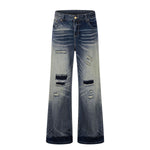 Vintage Washed Distressed Flare Jeans