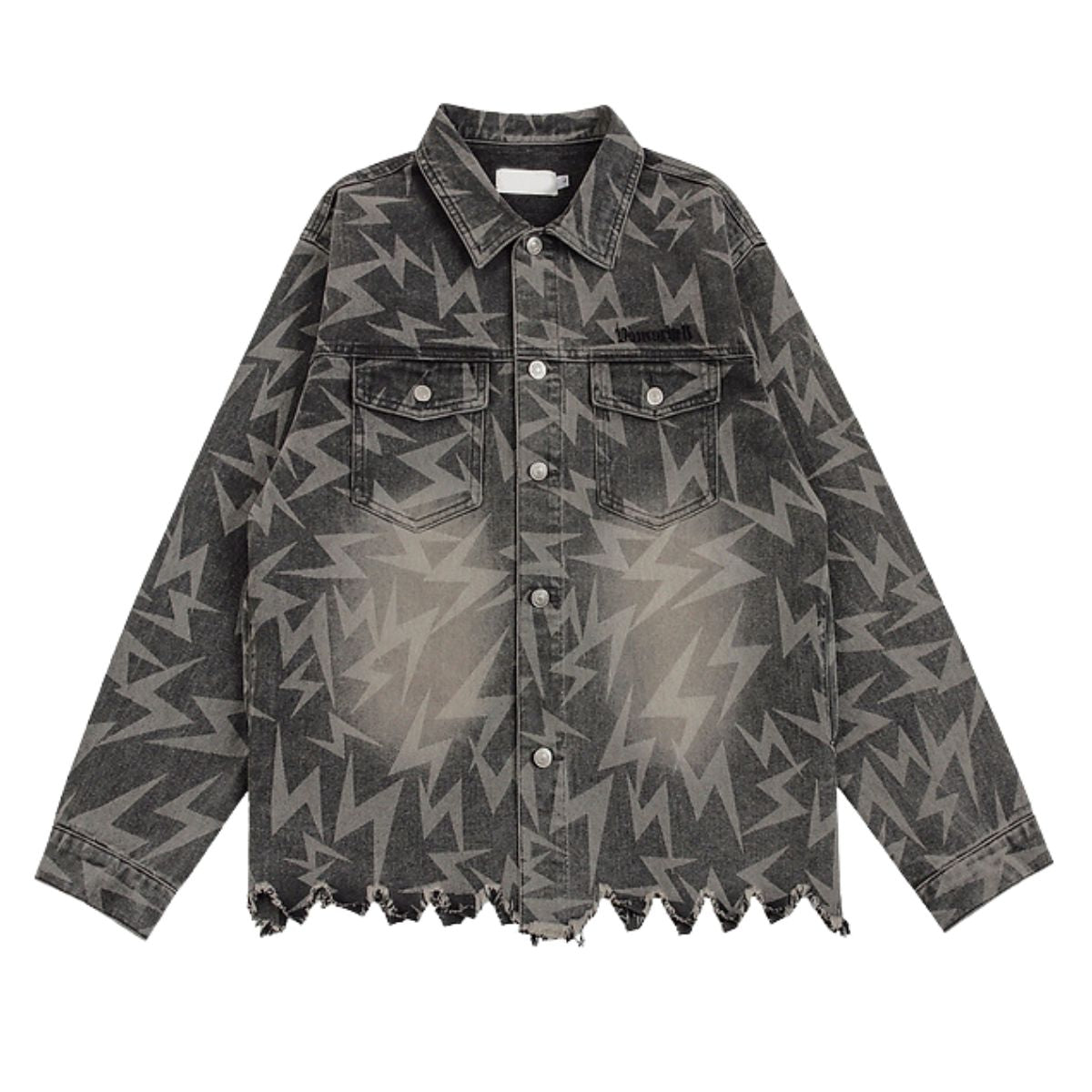 Loose Lighting Pattern Hip-hop Designer Denim Jacket