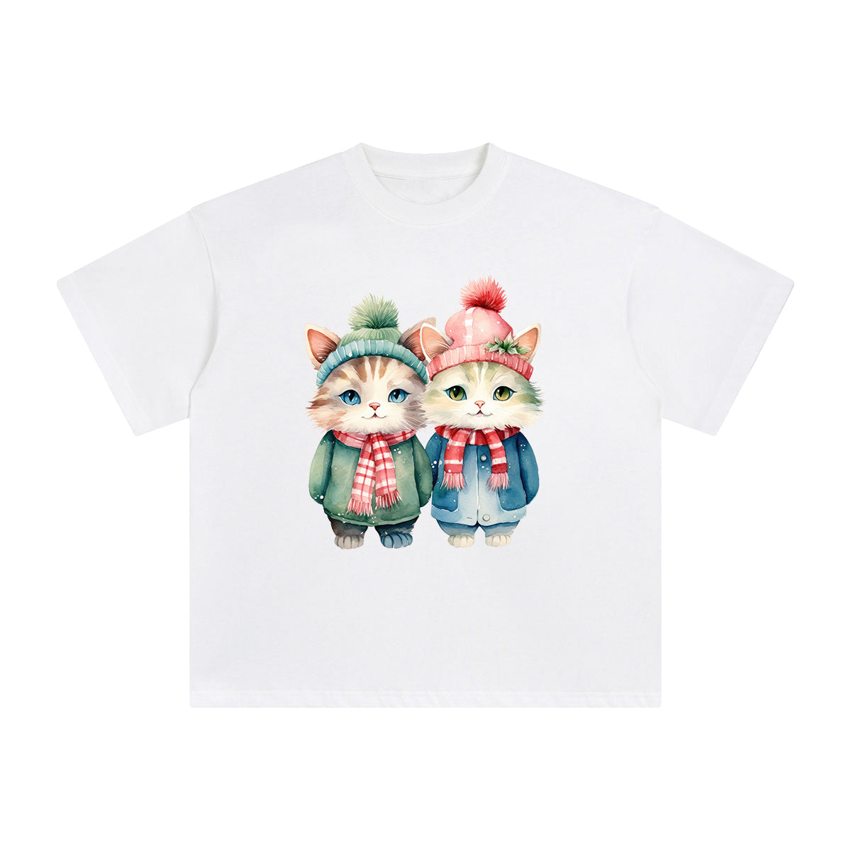 Christmas Cats Graphic Tee-INNBLAC Fashion Apparel