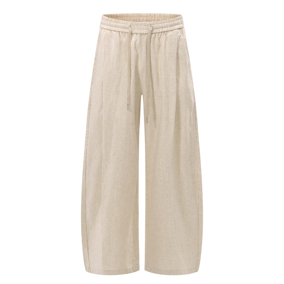 Solid Tint Linen-Blend Barrel Pants