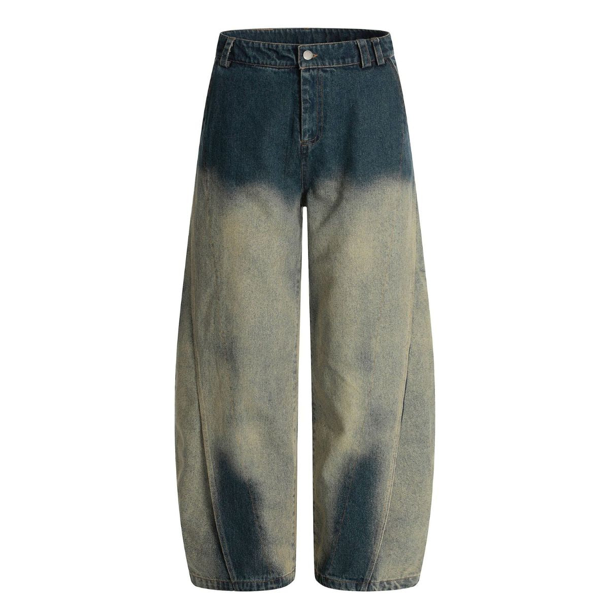 Smoke Rise Ombre Washed Faded Barrel Leg Jeans