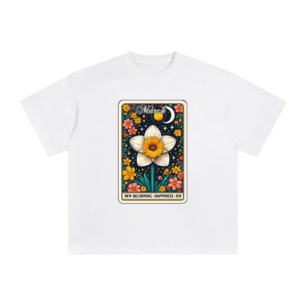 March Dafodil Card Graphic Tee-INNBLAC Fashion Apparel