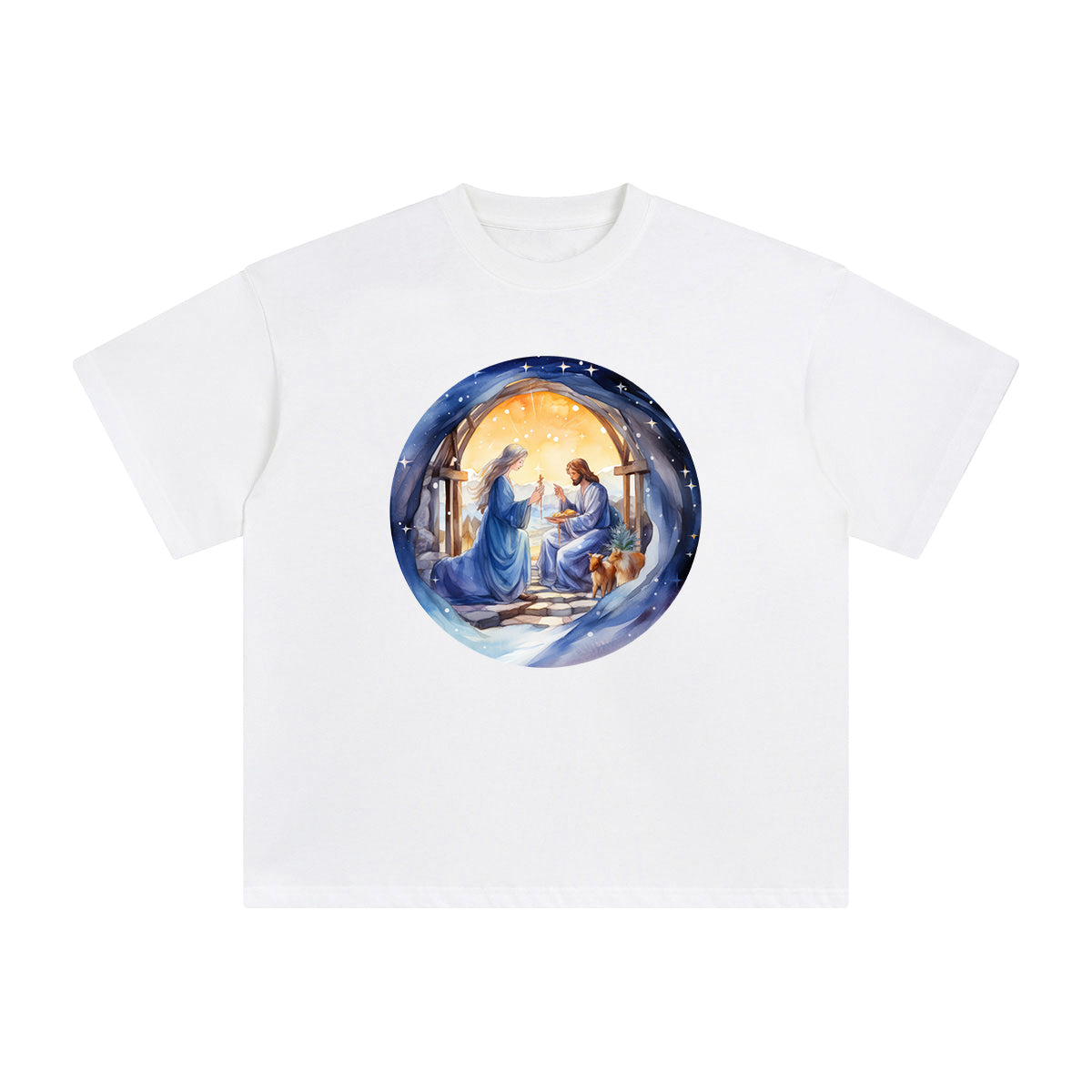 Mother Mary & Saint Joseph Talking Graphic Tee-INNBLAC Fashion Apparel