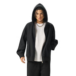 Solid Color Double-Slider Zipper Fleece Hoodie