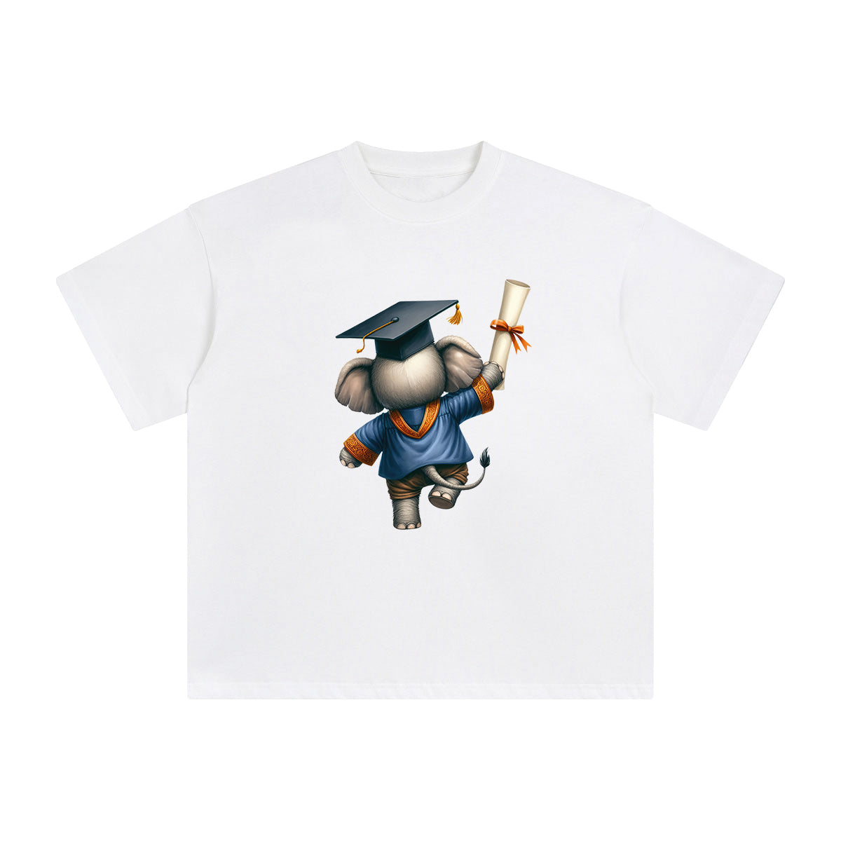 Graduation Elephant Graphic Tee-INNBLAC Fashion Apparel