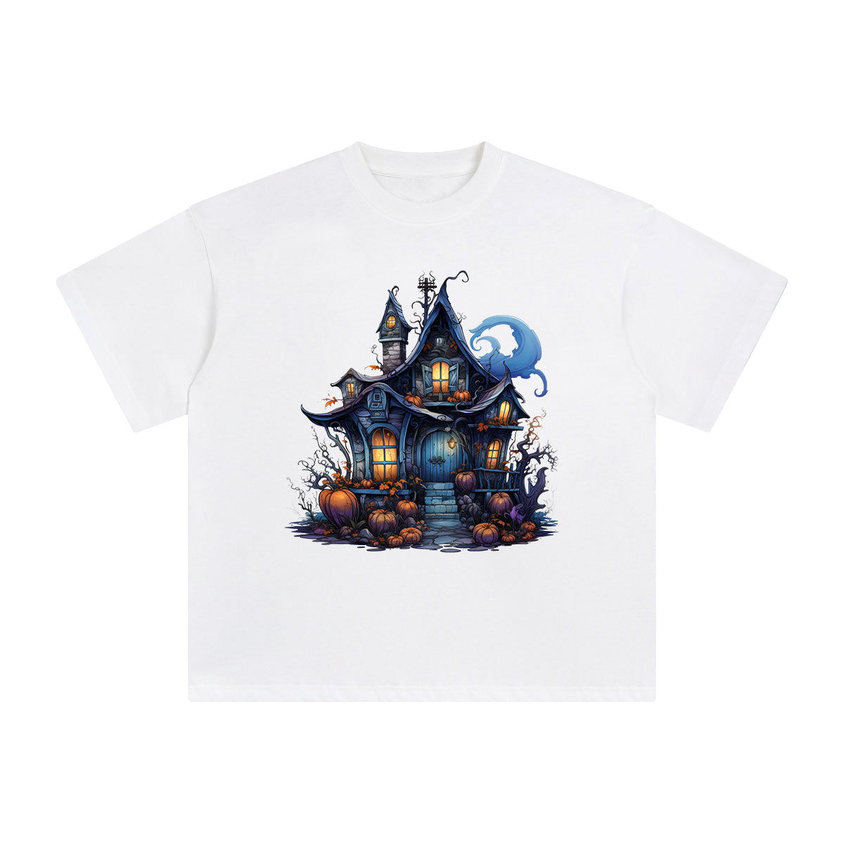 Fairy Halloween Witch House Graphic Tee-INNBLAC Fashion Apparel