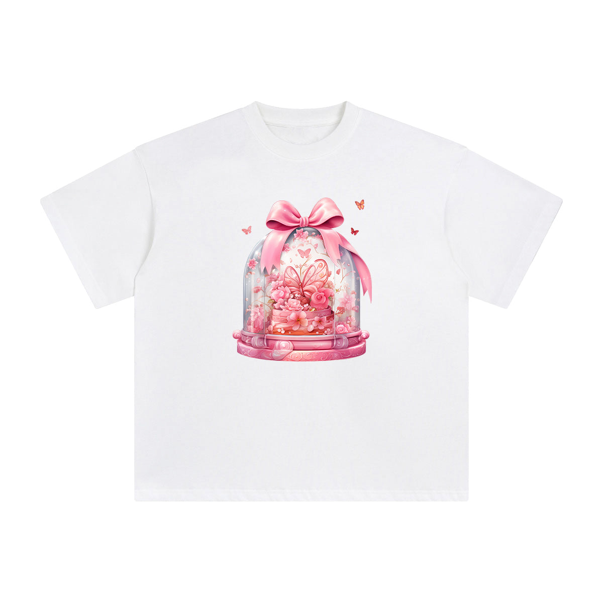 Valentine Bow Globe Graphic Tee-INNBLAC Fashion Apparel