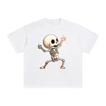 Cute Skeleton Dancing Graphic Tee-INNBLAC Fashion Apparel