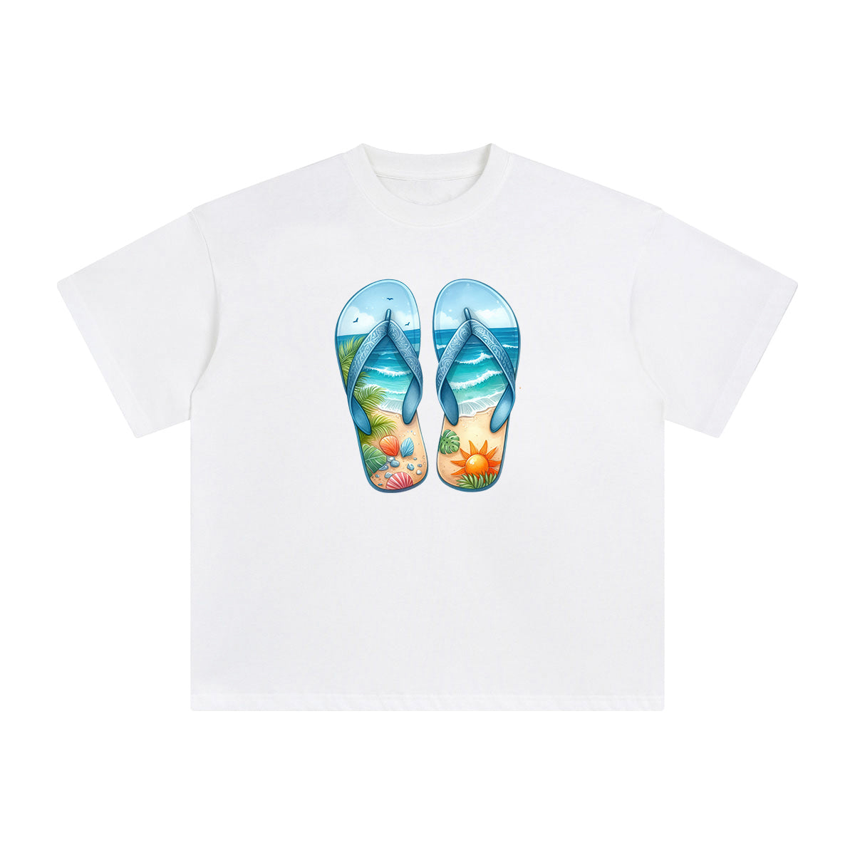 Summer Vacation Slippers Graphic Tee-INNBLAC Fashion Apparel