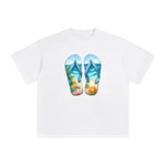 Summer Vacation Slippers Graphic Tee-INNBLAC Fashion Apparel