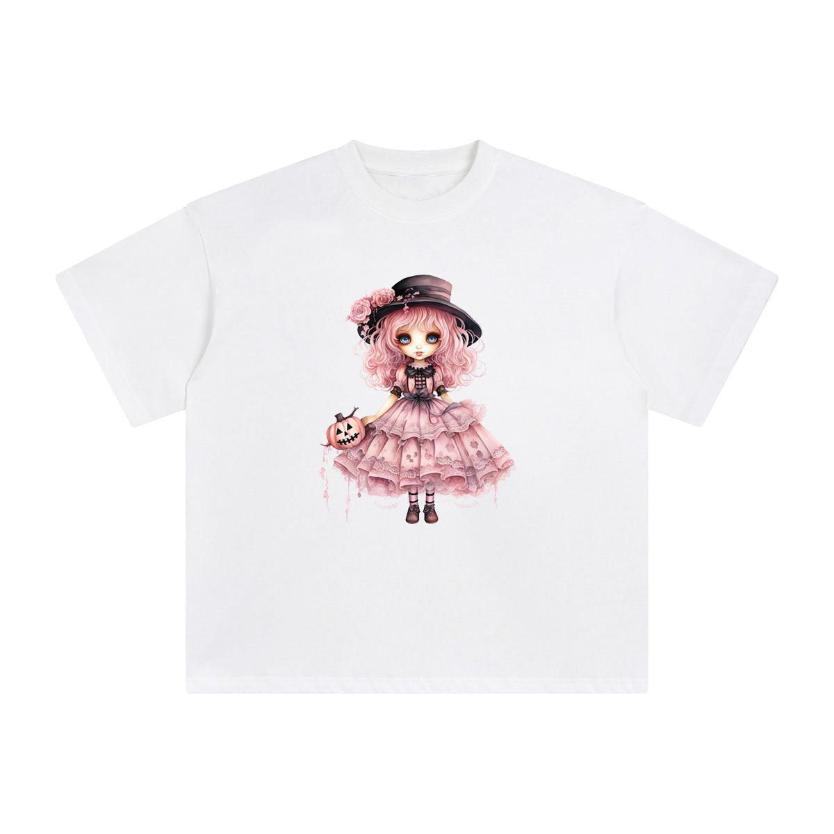 Pink Doll Graphic Tee-INNBLAC Fashion Apparel