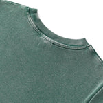 Camiseta de algodón lavado, corte entallado y cintura plisada, 8.4 oz