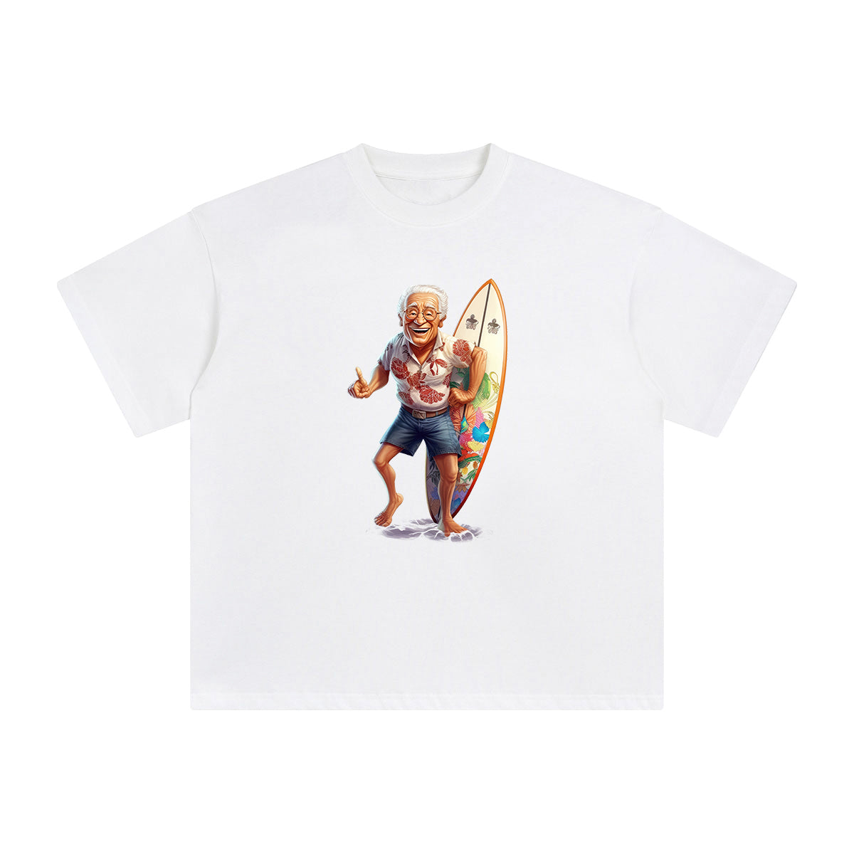 Grandpa Surfing Graphic Tee-INNBLAC Fashion Apparel
