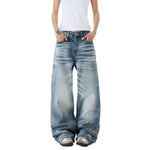 Light Fade Vintage Straight Leg Denim Jeans