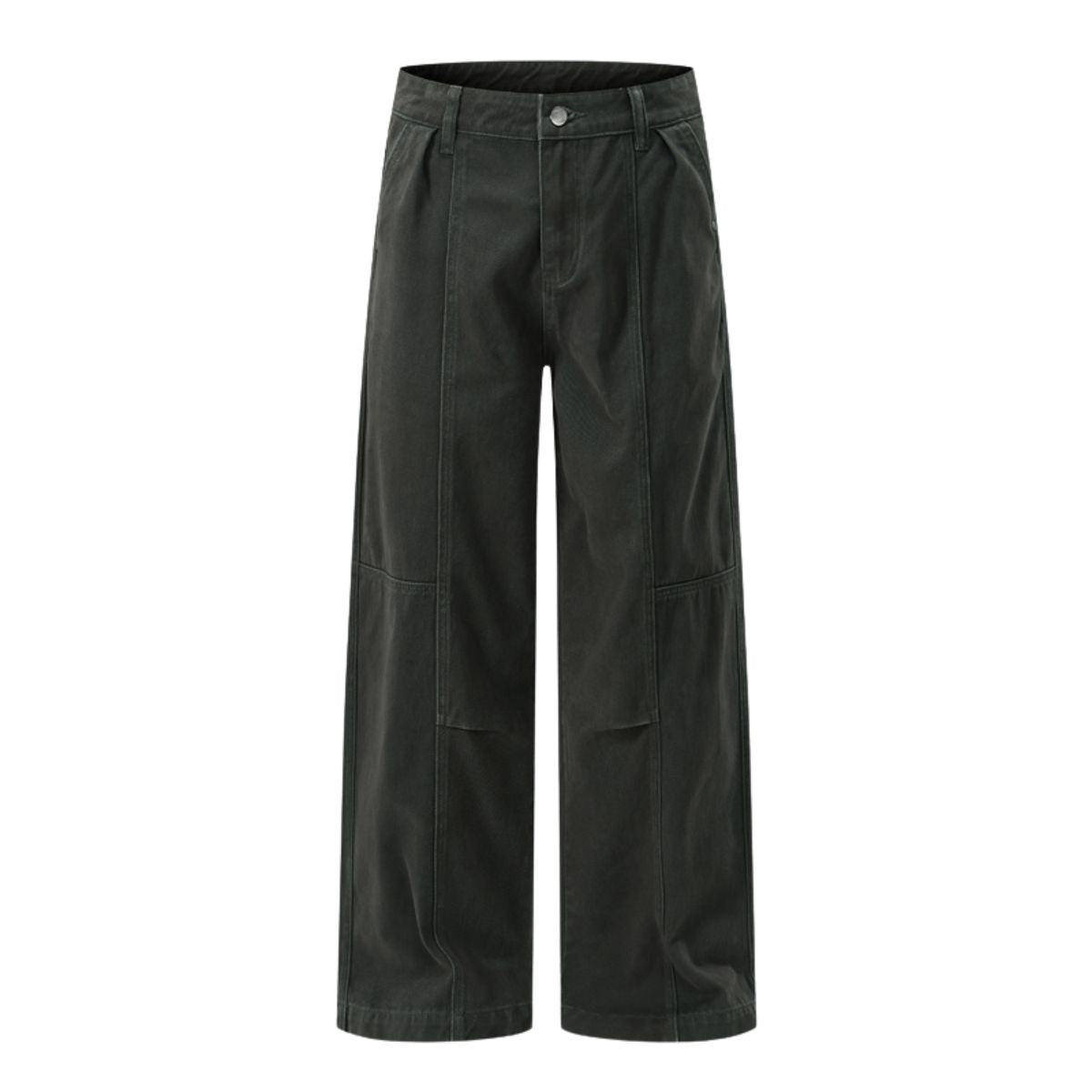 Relaxed Fit Seam Accent Wide‑Leg Trousers