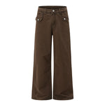 Relaxed Bootcut Pants With Reverse‑Pocket Washed‑Out Fade