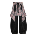 Minimalist Striped Check Relaxed Fit Casual Pants