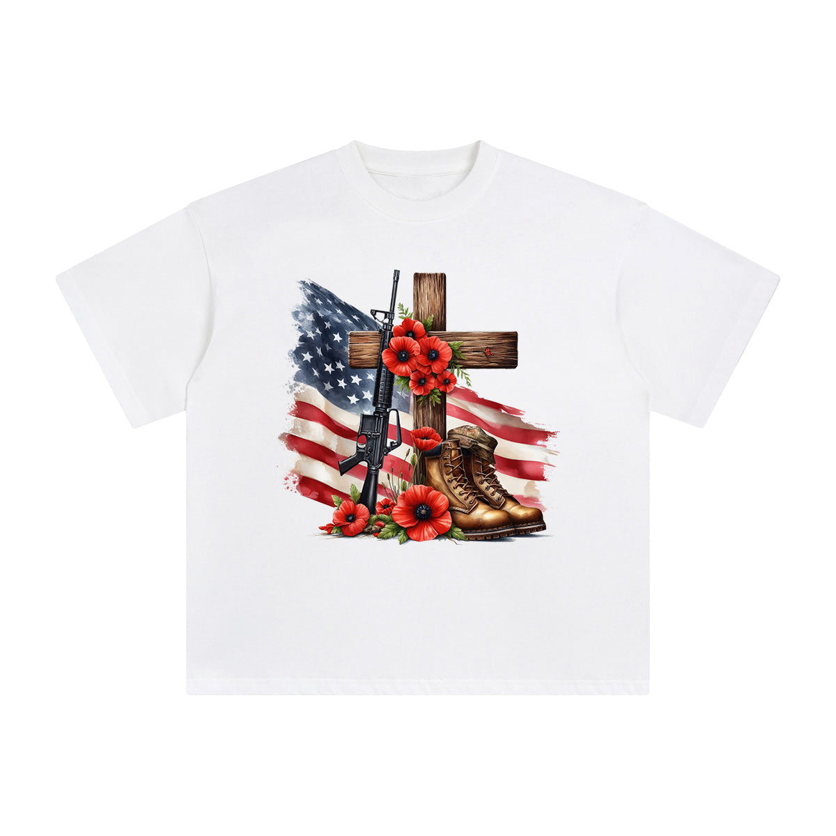 Memorial Day Cross Graphic Tee-INNBLAC Fashion Apparel
