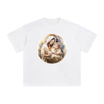 Mother Mary & Jesus With Sheep Graphic Tee-INNBLAC Fashion Apparel