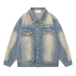 Vintage Frayed Designer Denim Jacket