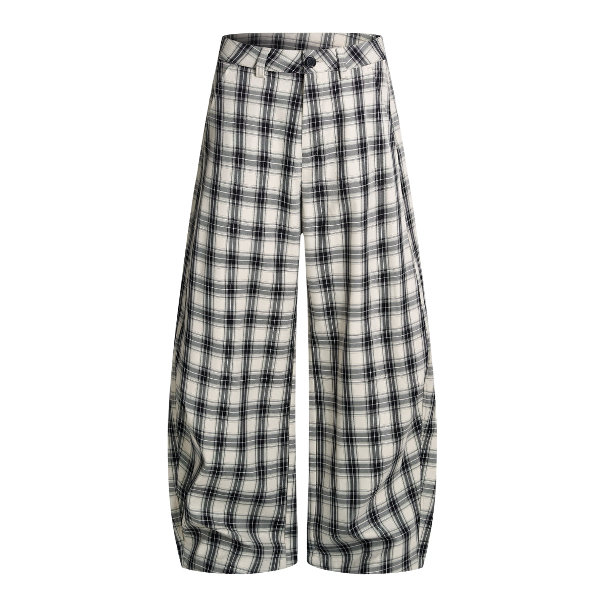 American Vintage Checkered Wide Leg Relaxed Pants