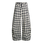 American Vintage Checkered Wide Leg Relaxed Pants