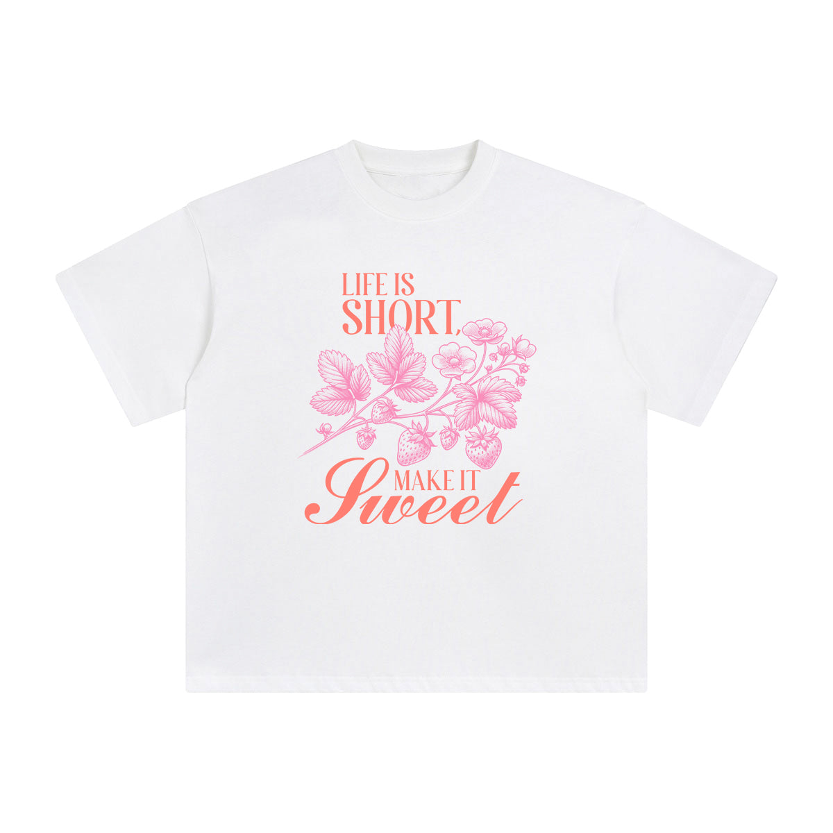 Sweet Strawberry Flower Graphic Tee-INNBLAC Fashion Apparel