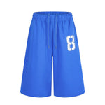 Vintage Letter Print Relaxed Bermuda Sweat Shorts