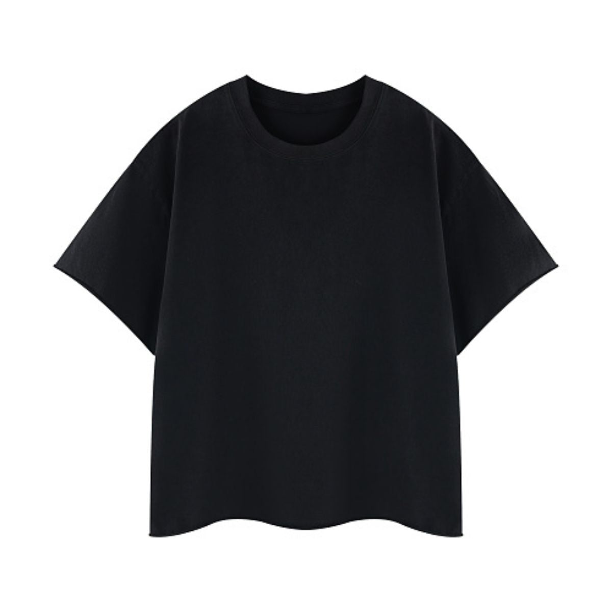 Snowflake Washed Raw Edge Boxy Cropped Tee
