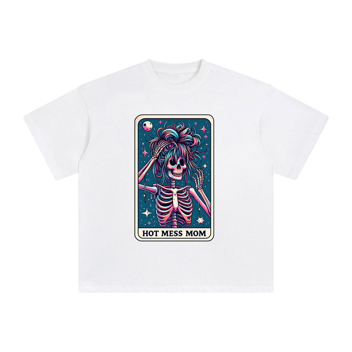 Hot Mess Mom Comic Graphic Tee-INNBLAC Fashion Apparel