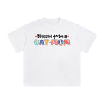 Blessed Of Be A Cat Mom Graphic Tee-INNBLAC Fashion Apparel