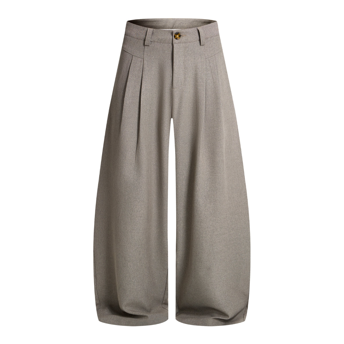 Double-Pleat Baggy Wide-Leg Trousers