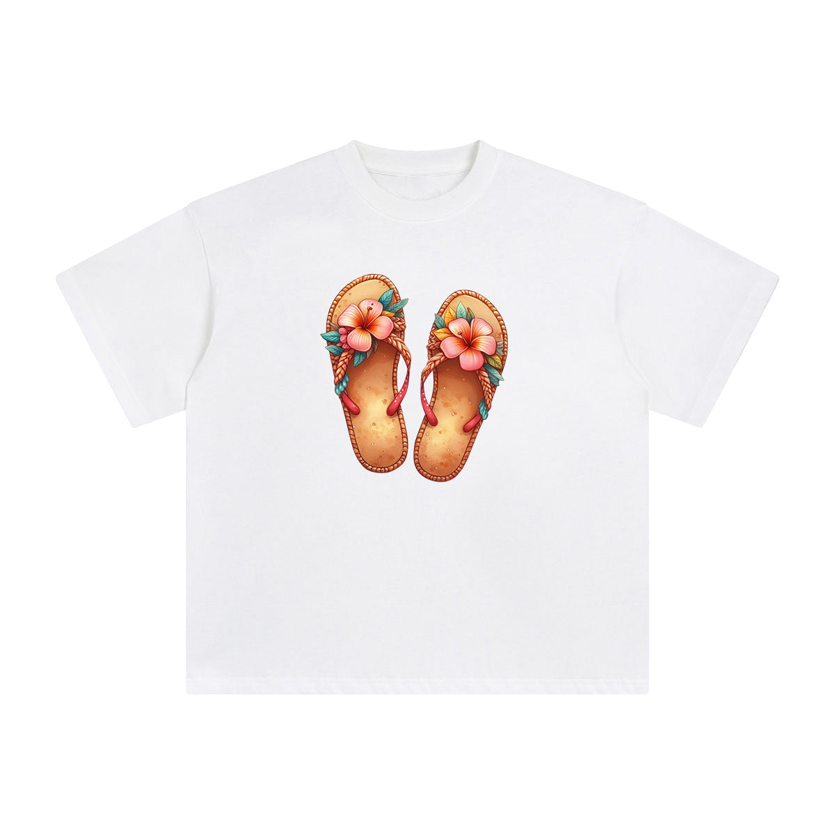 Summer Vacation Slippers Graphic Tee-INNBLAC Fashion Apparel