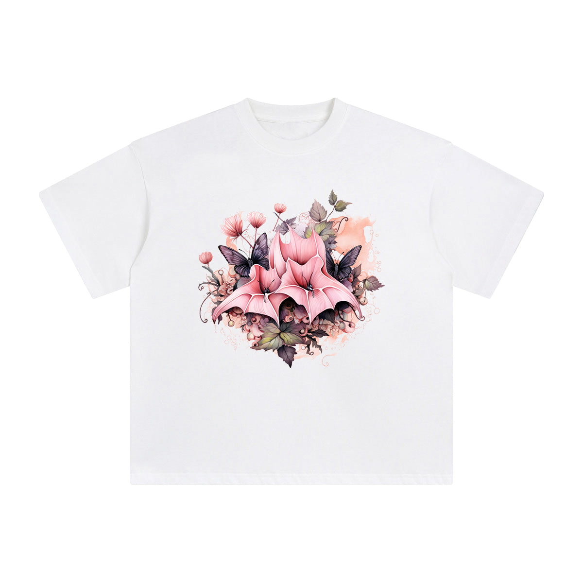 Butterfly Flower Graphic Tee-INNBLAC Fashion Apparel