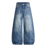 Loose Pleated Wide Leg Scimitar Jeans
