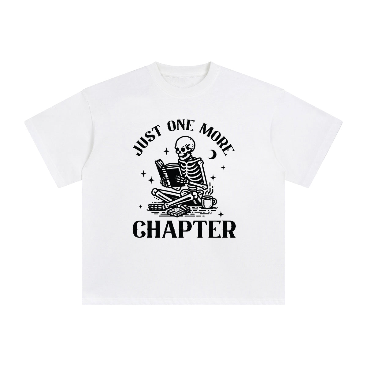 Skeleton Reading Book Graphic Tee-INNBLAC Fashion Apparel