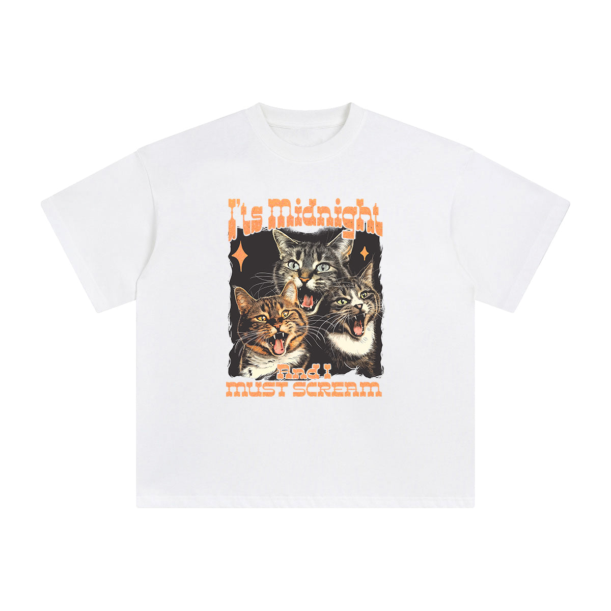 Screaming Cats Graphic Tee-INNBLAC Fashion Apparel