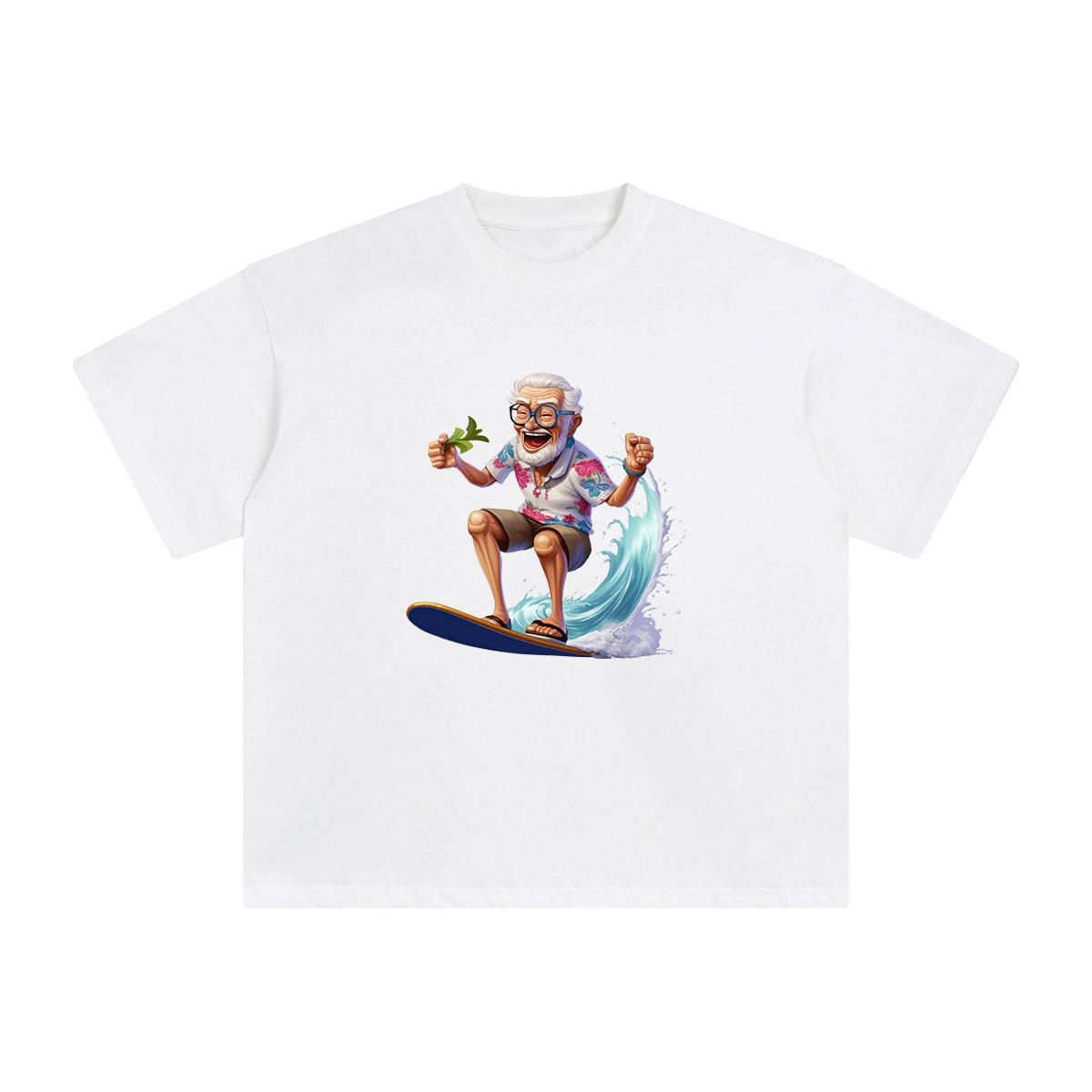 Grandpa Surfing Graphic Tee-INNBLAC Fashion Apparel