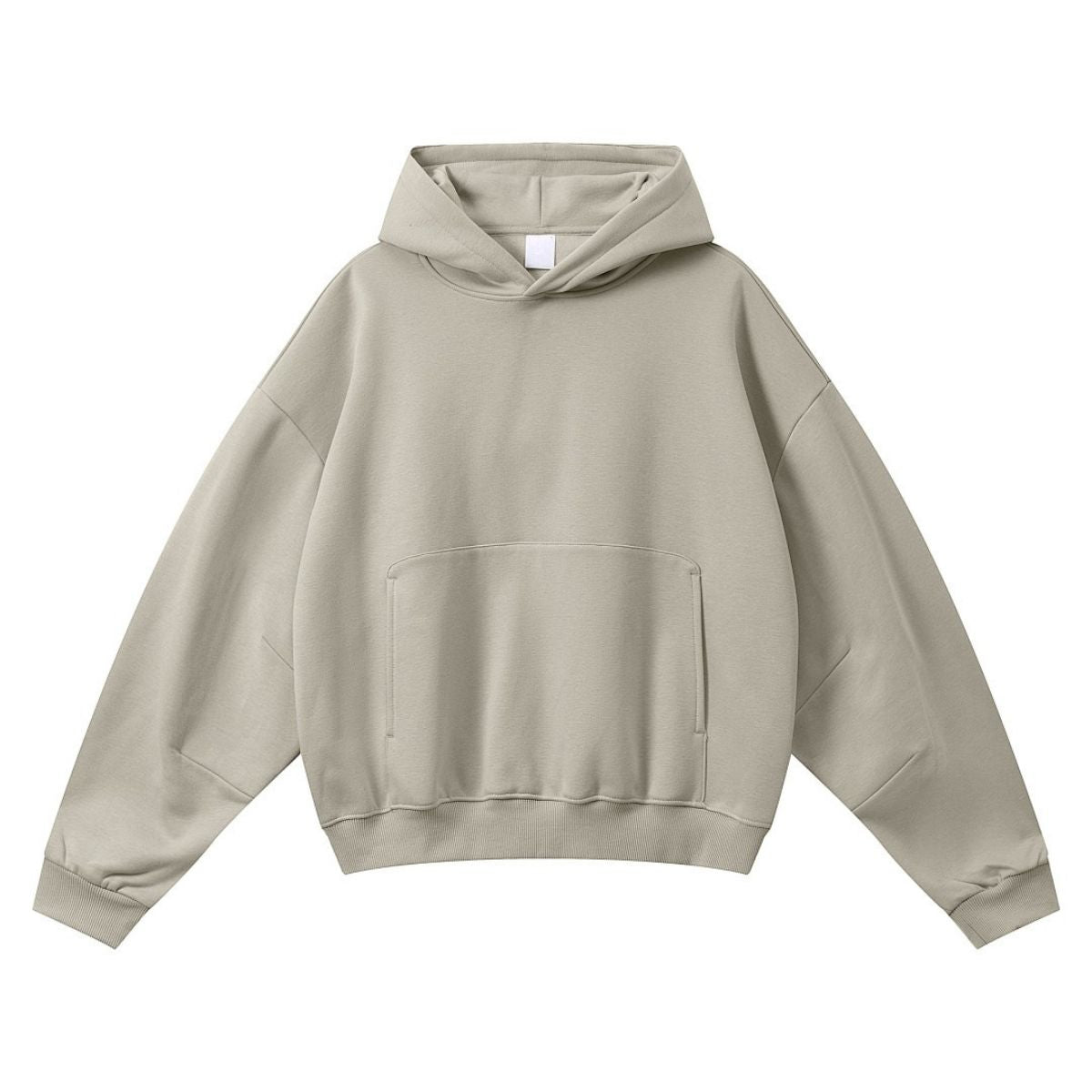 Vintage Fleece‑Lined Oversized Curved Sleeve Hoodie