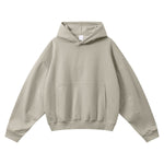 Vintage Fleece‑Lined Oversized Curved Sleeve Hoodie