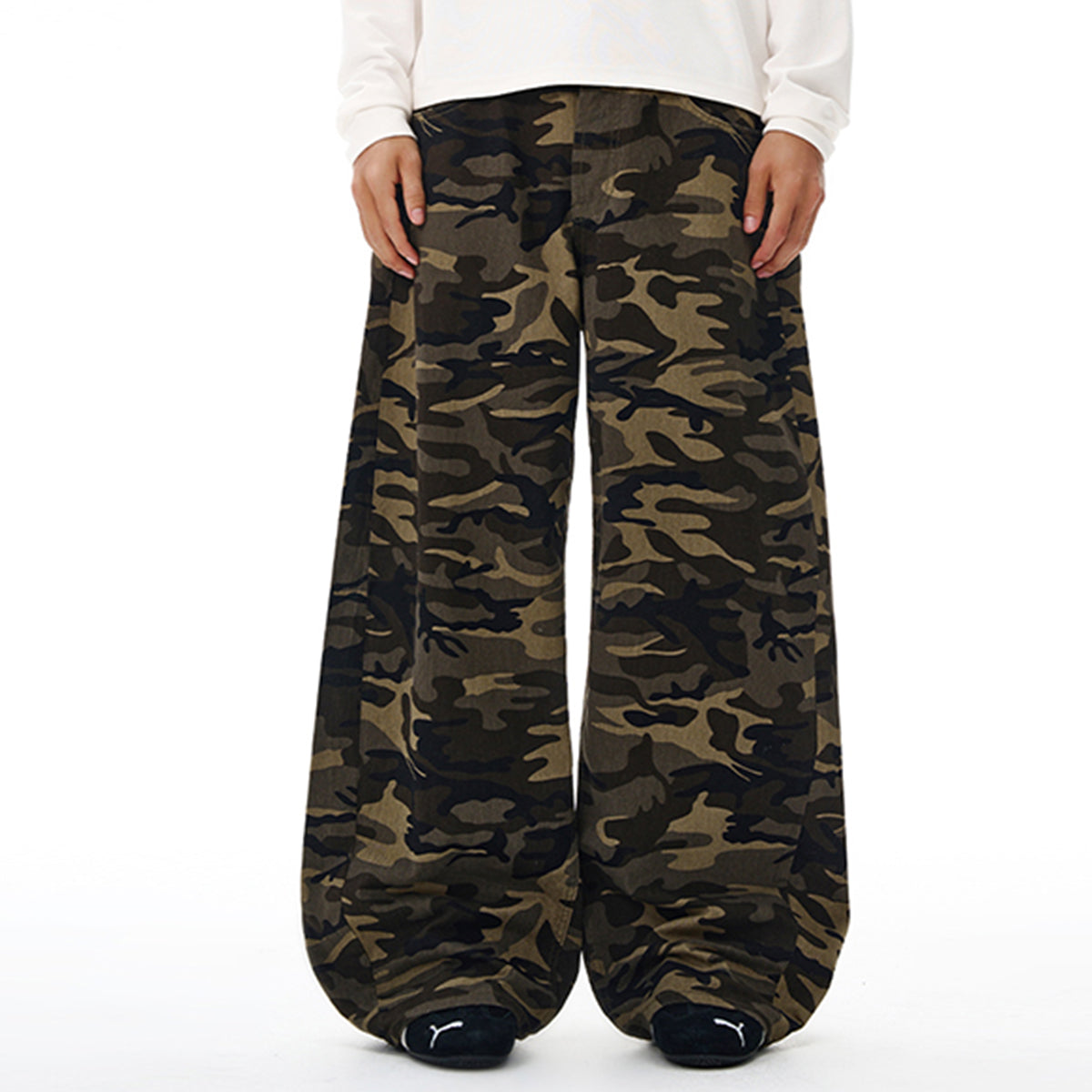 Camo Wide Leg Tactical Pocket Streetwear Pants