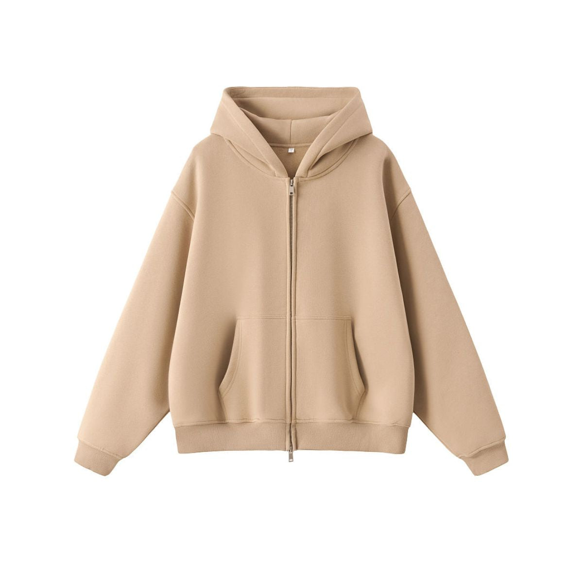 Old‑Money Boxy Fleece‑Lined Zip‑Up Hoodie