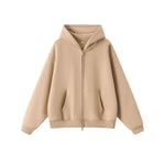 Old‑Money Boxy Fleece‑Lined Zip‑Up Hoodie