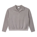 Retro Terry Cloth Polo Collar Sweatshirt