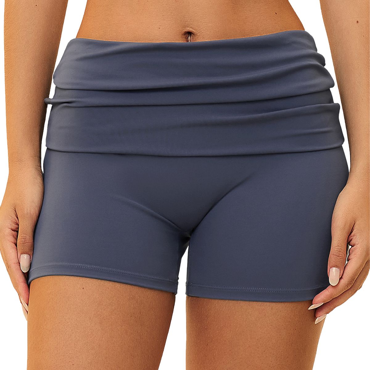 Folded Waistband Contoured‑Booty Elevated‑Feel Shorts