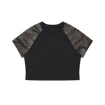 Raglan Camo Spice Girl Cropped Tee