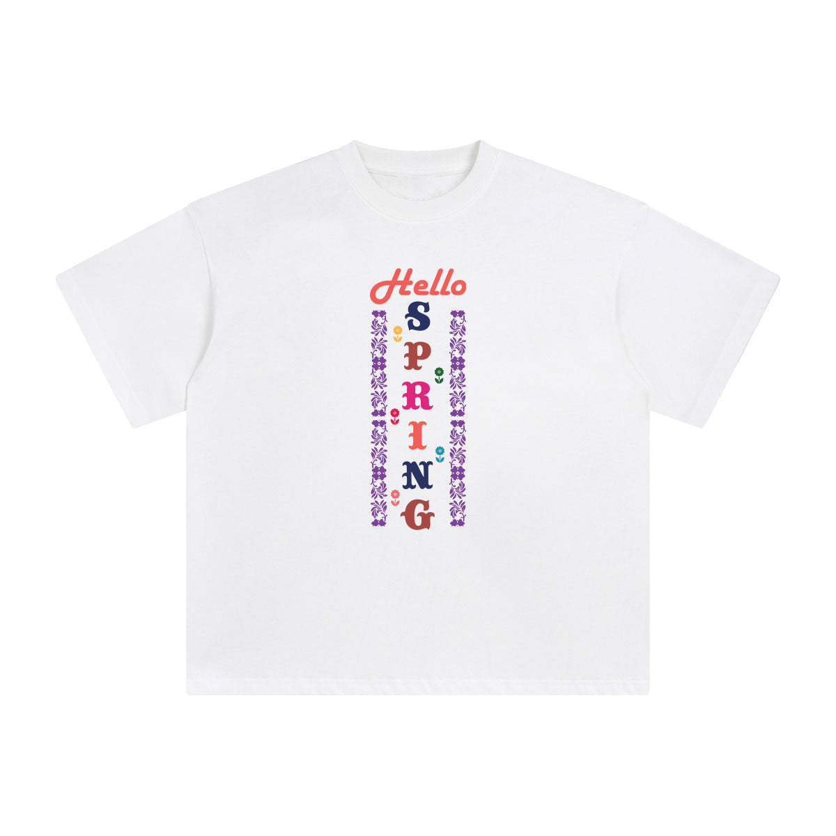 Hello Spring Aesthetic Graphic Tee-INNBLAC Fashion Apparel