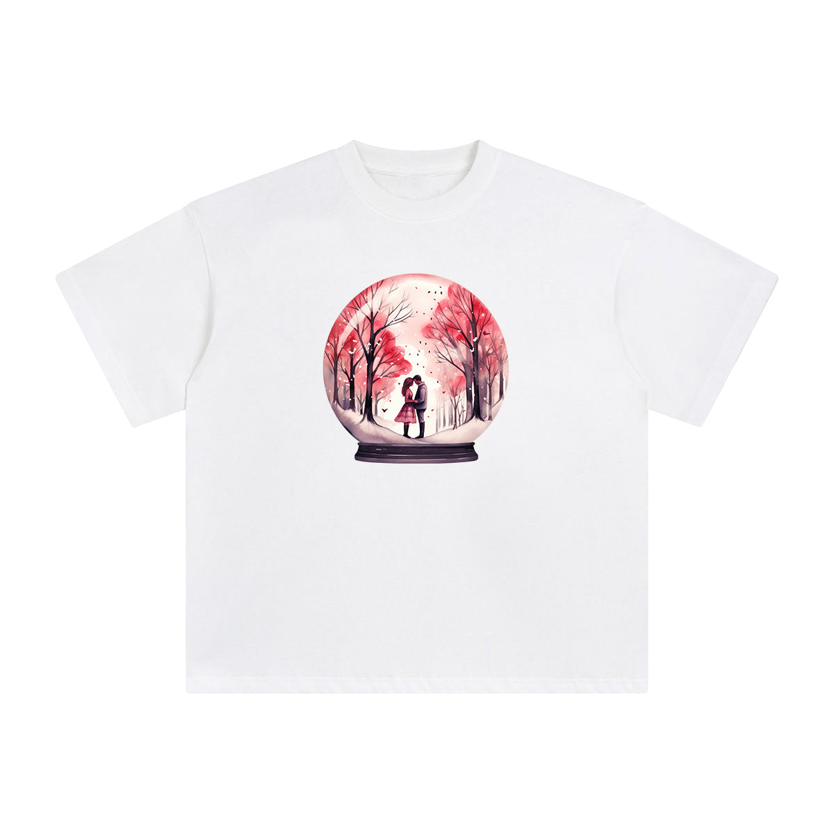 Valentine Lovers Globe Graphic Tee-INNBLAC Fashion Apparel