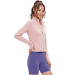 Soft and cozy knitted turtleneck slip sleeves fitted waist short women's jacket