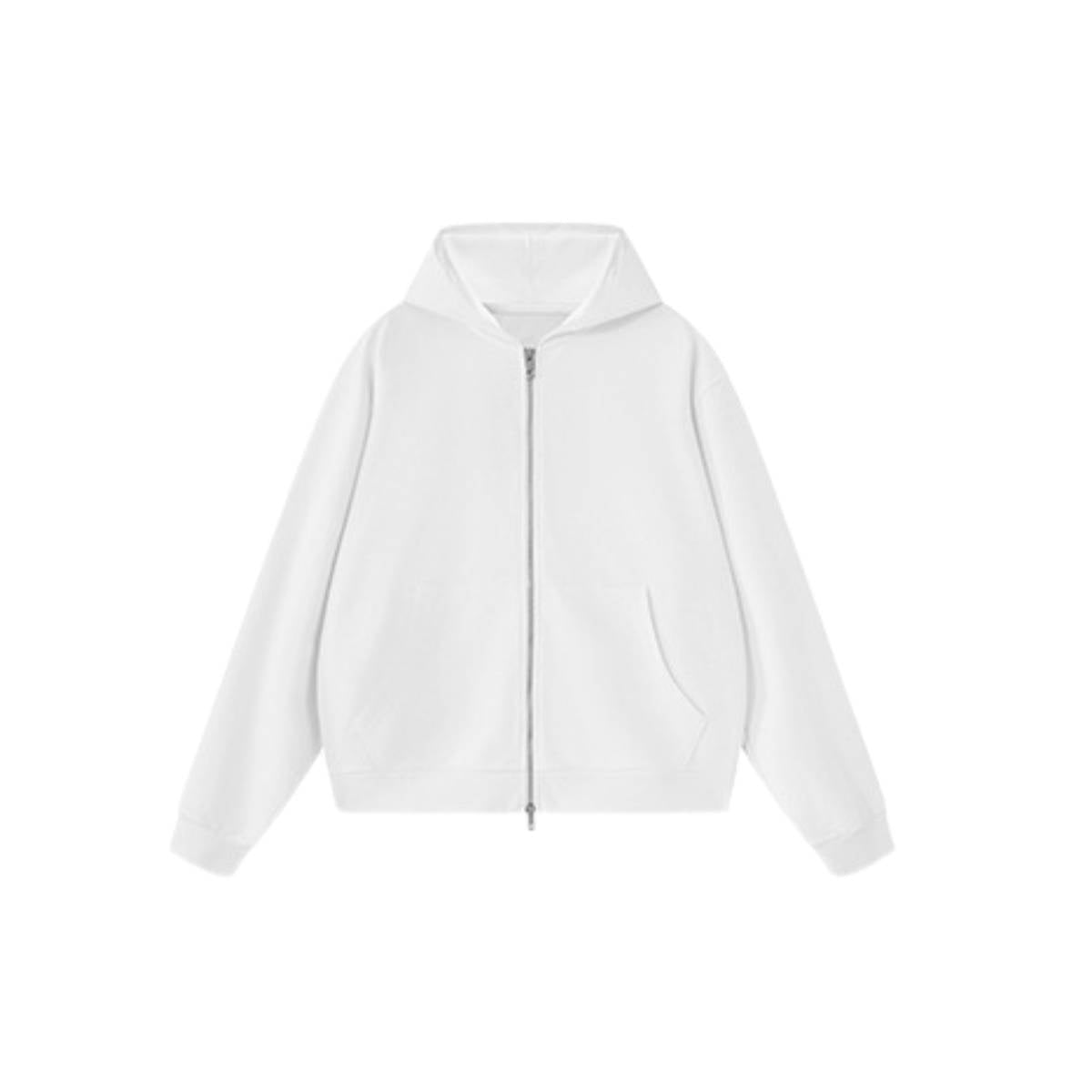 Sudadera con capucha y cremallera lavada de doble cursor